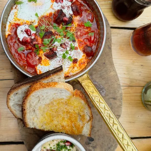 Brunch plates at Café Foy overlooking Cambridge market, from the @cambridge.food Instagram